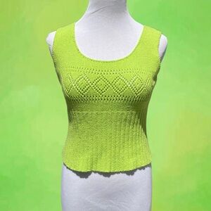 Vintage Knit Lime Green Cropped Sweater Tank